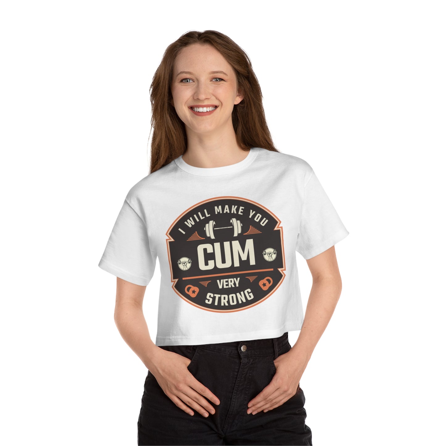 Humorous Cropped Tee – Strong & Divorced Vibes