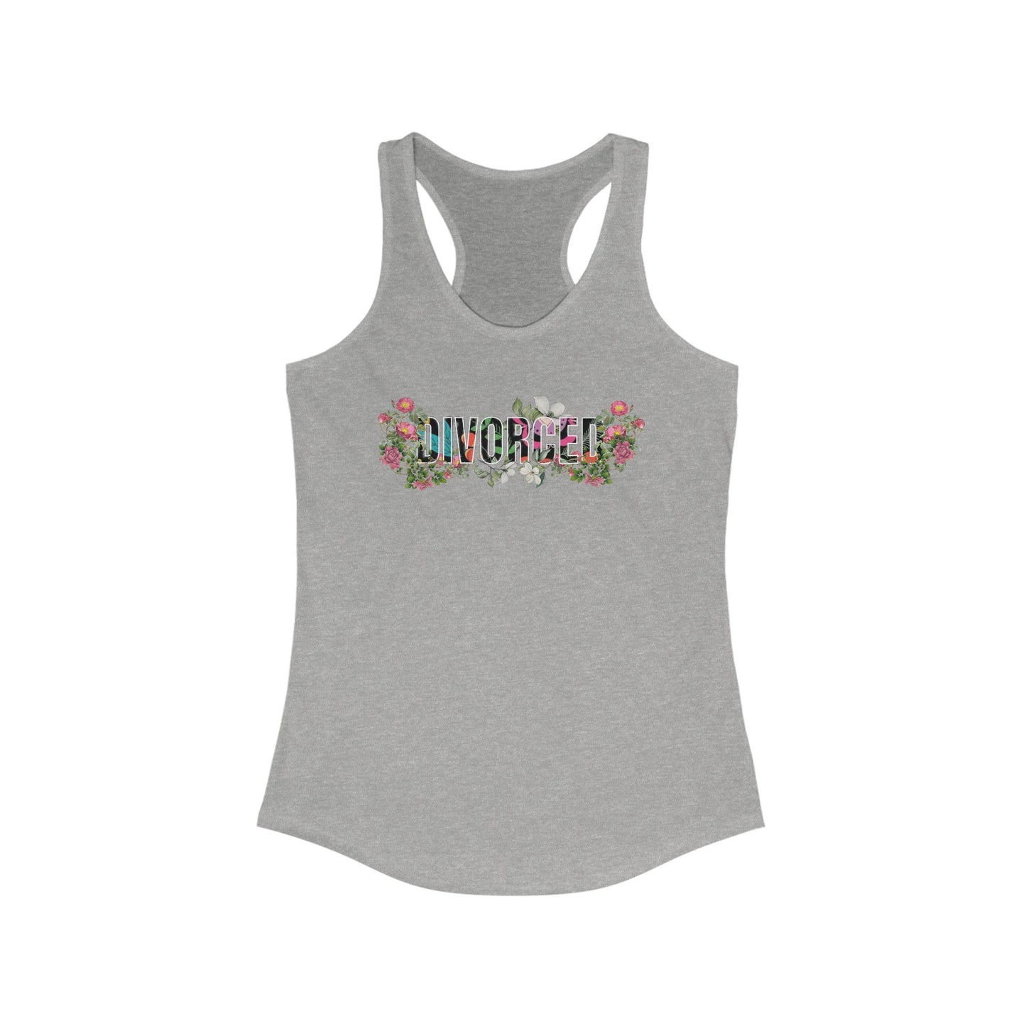 Floral Divorced Racerback Tank – Lightweight & Chic