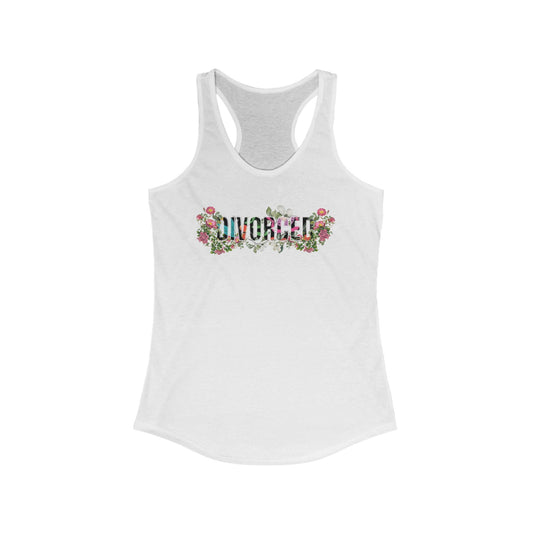 Floral Divorced Racerback Tank – Lightweight & Chic