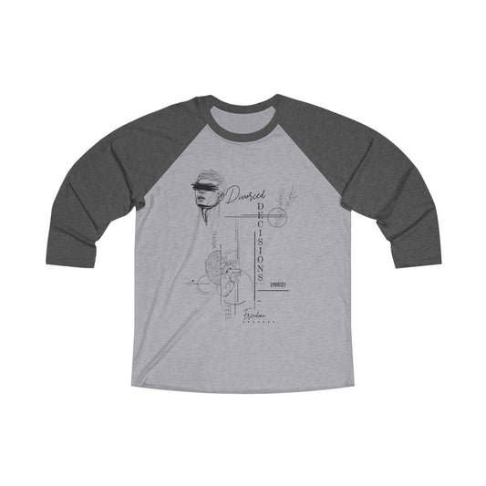 Divorced Unisex Tri-Blend Raglan Tee - Connect and Disconnect Art Shirt